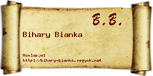 Bihary Bianka névjegykártya