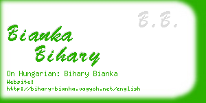 bianka bihary business card